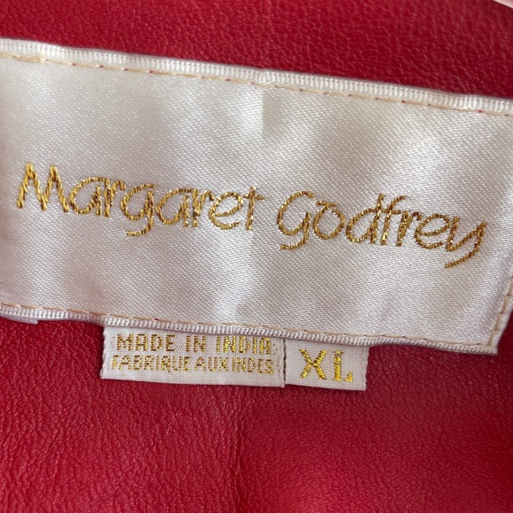 Margaret Godfrey 80’s RED leather utility jacket XL EXCELLENT CONDITION NWOT ❤️ - Picture 7 of 7